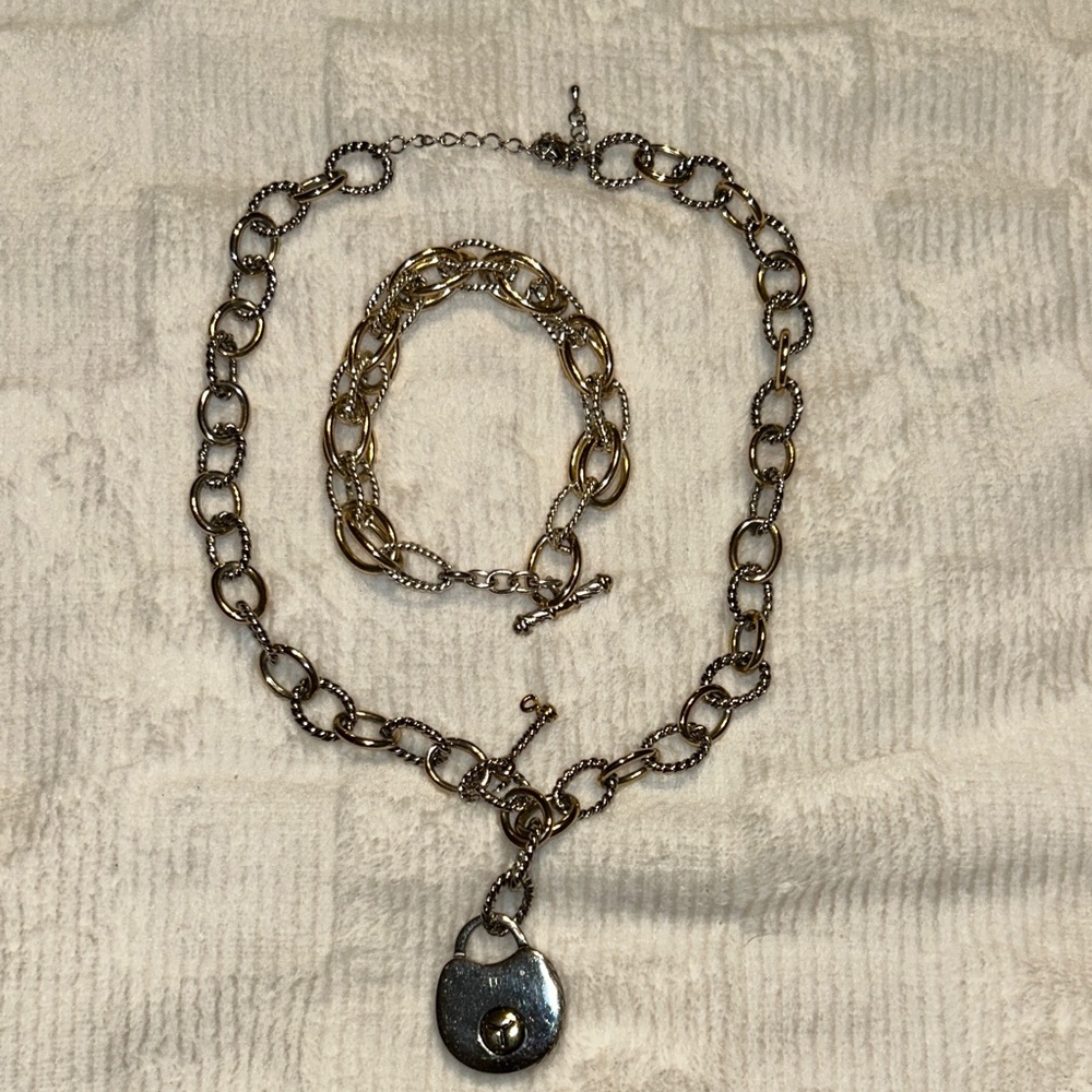 Lock and Key Necklace and Bracelet